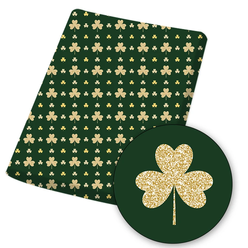 Ткань из полиэстера и хлопка с принтом клевер на день Патрика для шитья | Дом сад