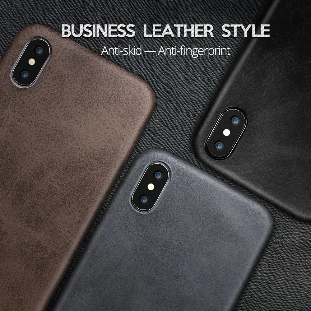 

Ultra Thin Phone Cases For iPhone 6S 6 7 8 Plus XS Max Cover Leather Skin Soft TPU Silicone Case For iPhone XR X 11 12 Pro Shell