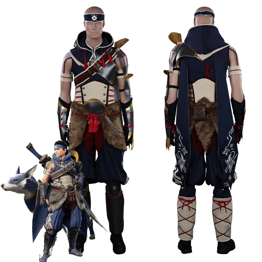 

Monster Hunter Rise MH Rise Men Hunter Cosplay Costume Outfits Halloween Carnival Suit