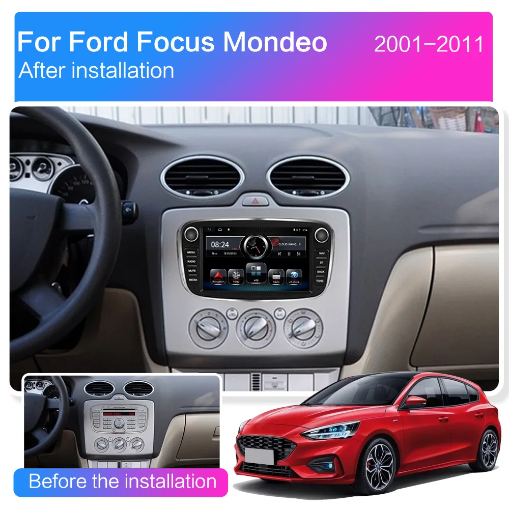 2 Din 7 ''Android для Ford Focus S Max Mondeo MK4 Galaxy C стерео автомагнитола GPS навигация