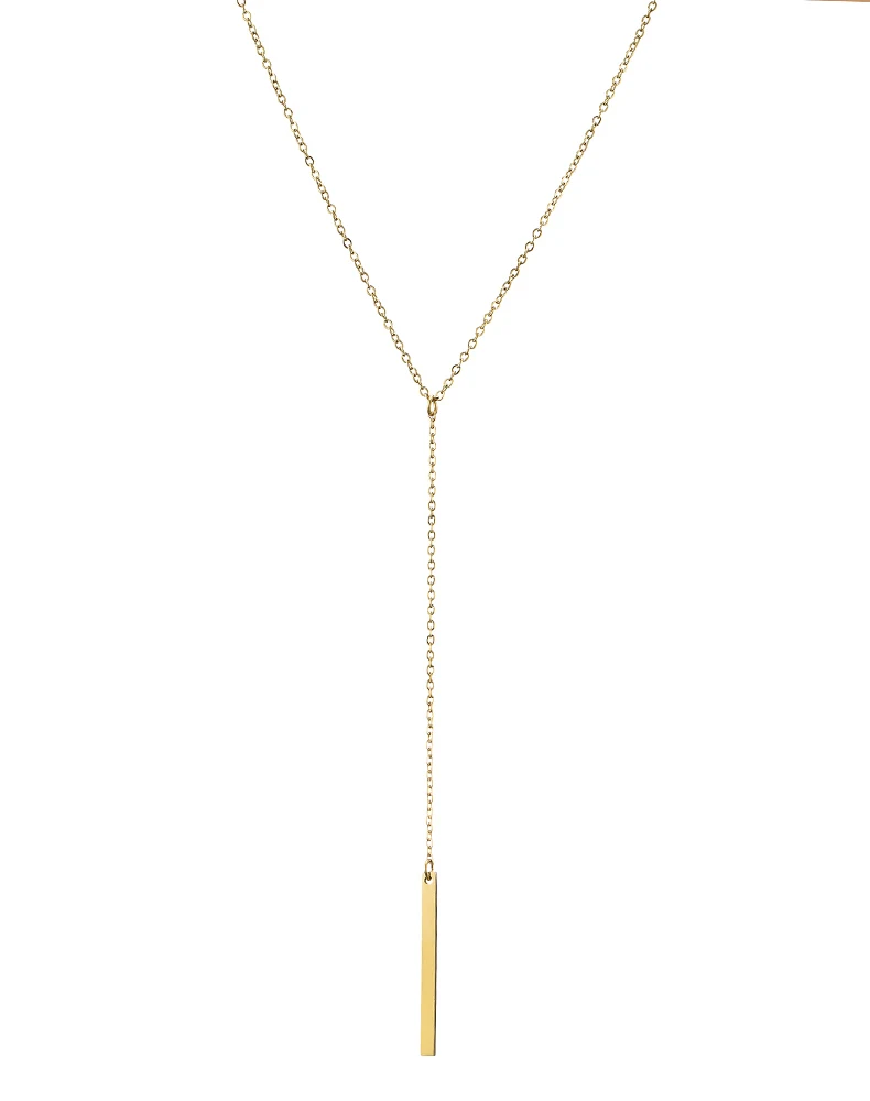 

Ins IPG18K Gold-plated Titanium Steel Chain Korean Temperament Fashion Wild Net Red Long Y-shaped Necklace Necklace