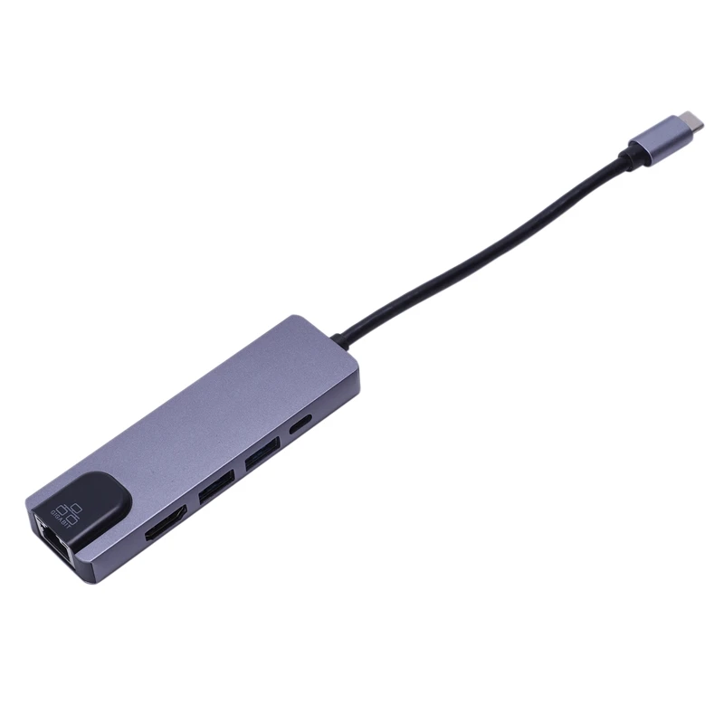 5 в 1 концентратор USB Type C Hdmi 4K для Gigabit Ethernet Rj45 Lan адаптер Pro Thunderbolt 3 USB-C зарядное