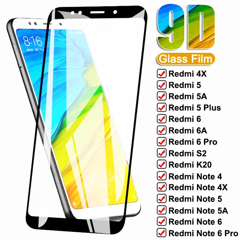 

9D закаленное стекло для Xiaomi Redmi 6 Pro 5A 6A 4X S2 Go K20 защита для экрана Redmi 5 Plus Note 4 4X 5 5A 6 Pro защитное стекло