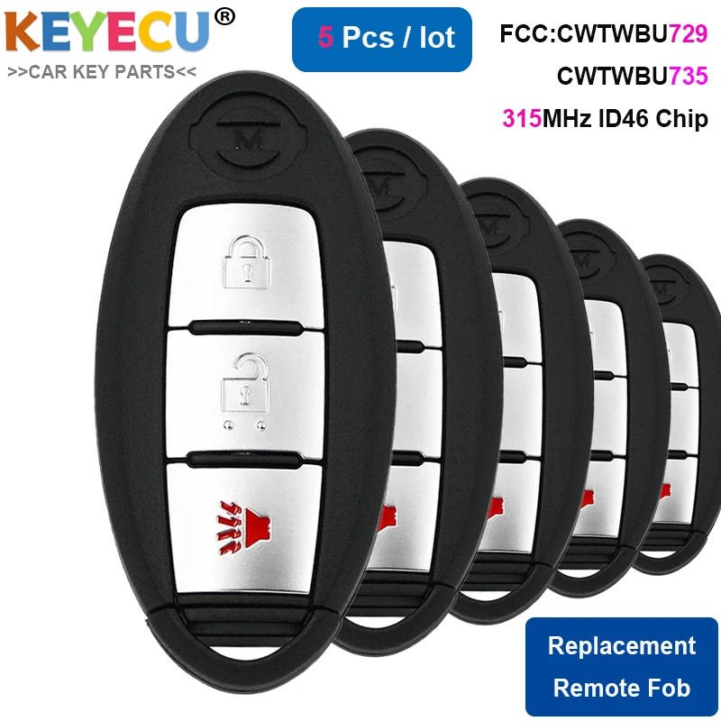 KEYECU 5 шт./лот умный пульт дистанционного управления автомобильный ключ для Nissan