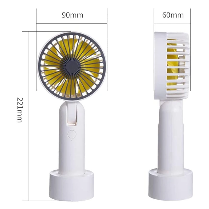 

Mini Handheld Fan with Base and Adjustable Head,Personal Noiseless Fan with Three Speeds for Travel Camping Home,Office