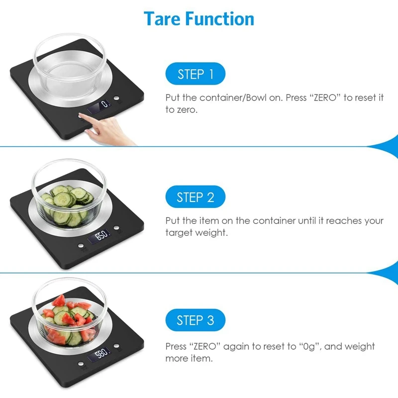 

Digital Kitchen Scale, 11Lb/5000G Electronic Cooking Food Scale, Weighing Scales with LCD Displayn