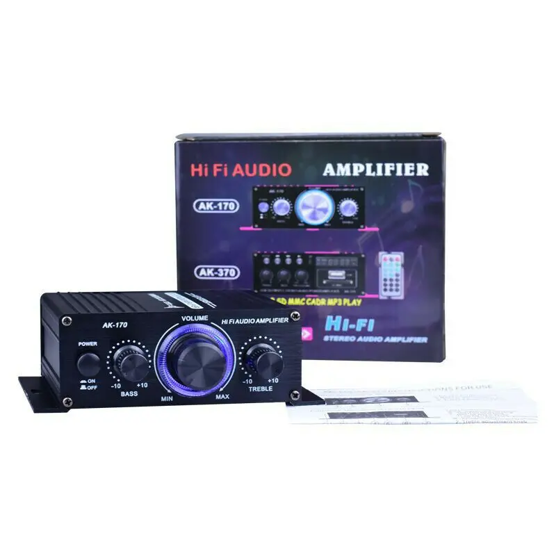 

AK170 Audio No Bluetooth Sound Power Amplifier 100W Mini HiFi Stereo Audio Class Amplifier Bass Treble For Speakers