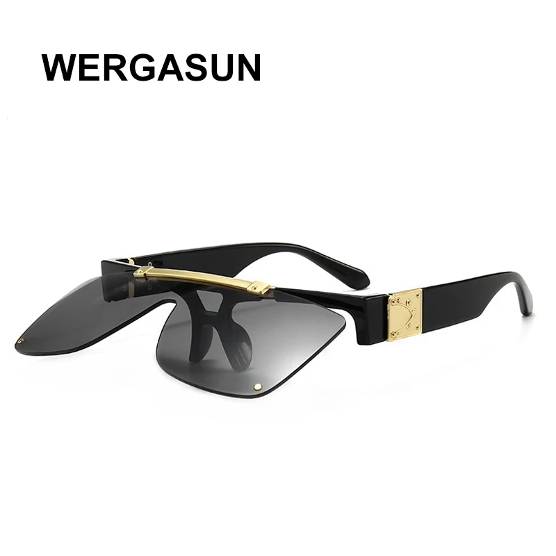 WERGASUN Квадратные Солнцезащитные очки в стиле стимпанк для мужчин и женщин модные