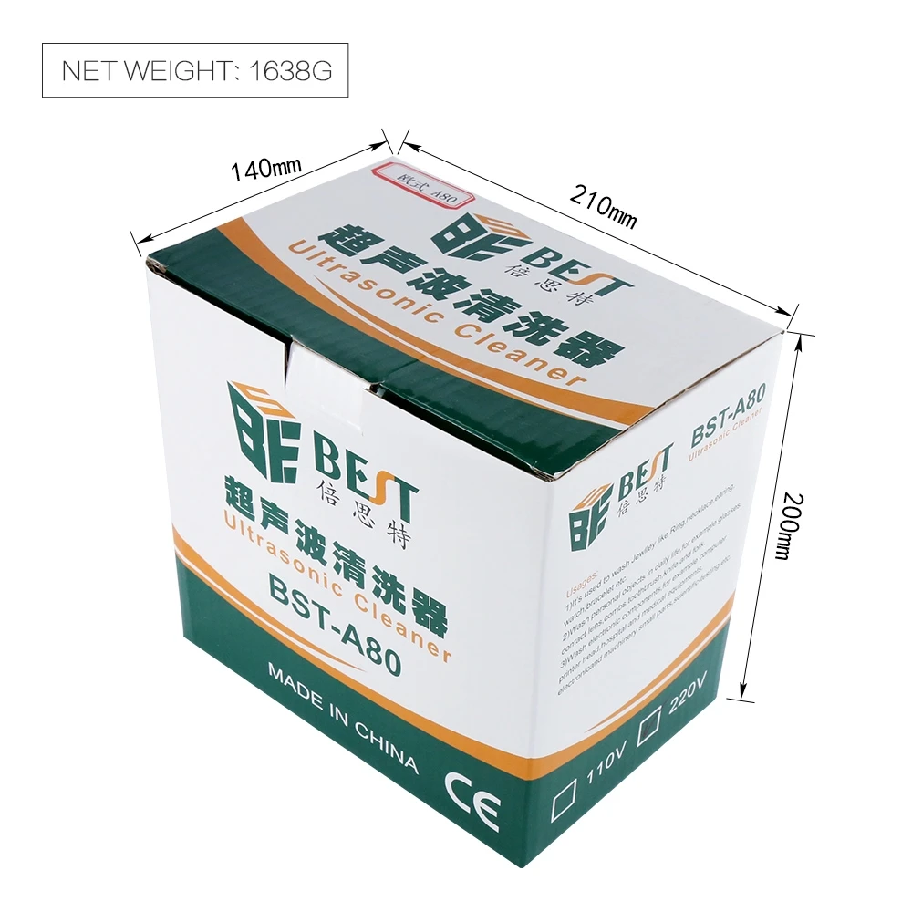 

BST-A80 0.7L Digital Ultrasonic Cleaner Repair For Phone PCB Mainboard Watch Washer Cleaning Heater Timer Ultrasound