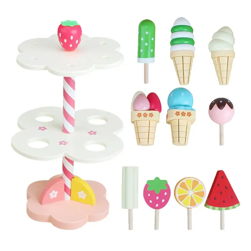 

Toddler Wooden Sensorial Montessori Set Ice Cream Educational Toys Box Board Puzzles Teaching Wood Game and Toys Preschool