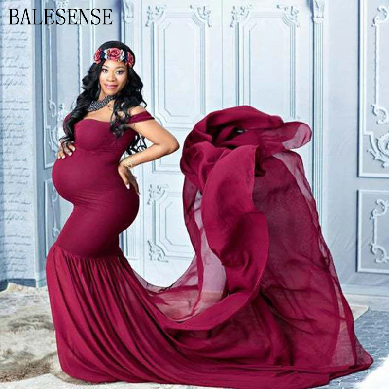 Платье макси для беременных Платья фотосессии Одежда сексуальное шифоновое