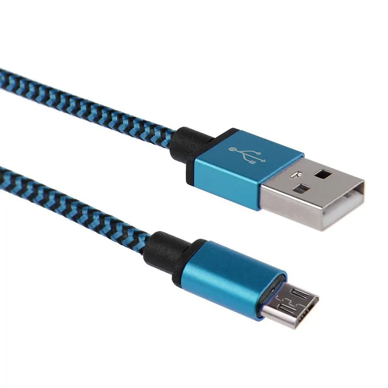 

1m Micro USB Cable Short Fast Charging Nylon USB Sync Data Cord Mobile Phone Android Adapter Charger Cable for Samsung Android