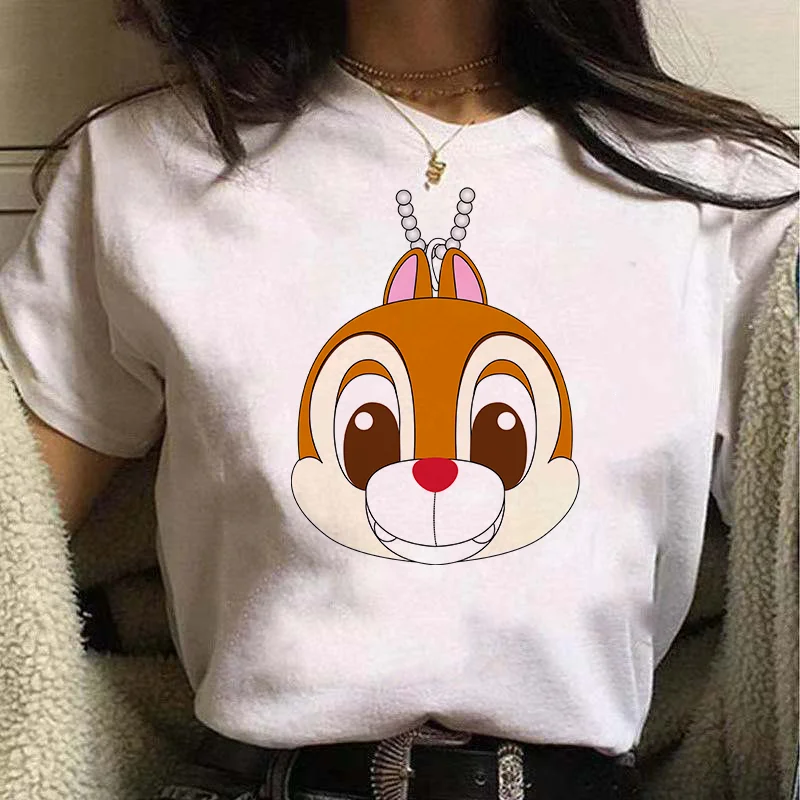 

New Lovely Animals Pendant Female Teeshirts Harajuku Wind Light Cartoon T-shirts Mickey Mouse Color Painting Summer Top Clothing