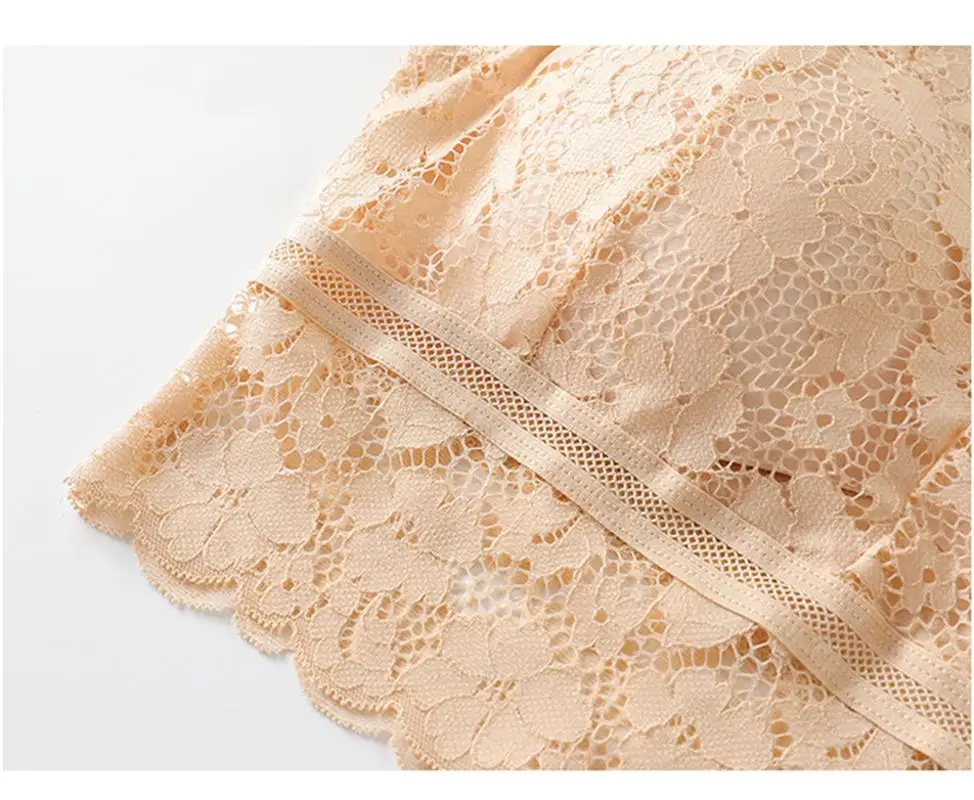 

LEECHEE Women Hollow Out Bralette Solid Color Beauty Back Lace Underwear Sexy Vest Female Add Pad Wireless Bra Seamless Lingerie