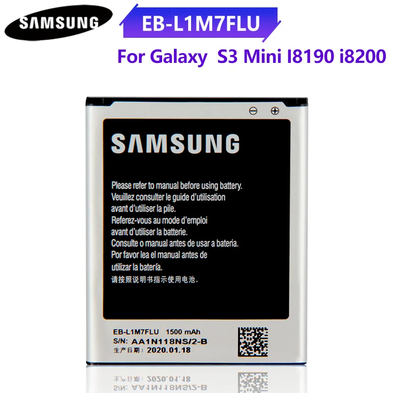 100% Оригинальный EB L1M7FLU батареи телефона для Samsung Galaxy S3Mini S3 Mini I8190 I8190N i8200 запасная