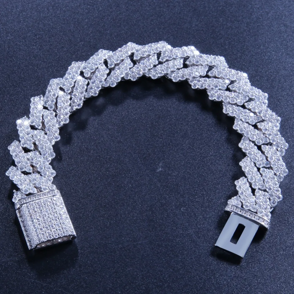 17 мм медная форма возврата Снаряженная кубинская браслет Iced Out CZ браслет золотой серебряный цвет для мужчин роскошная коробка застежка Прямая