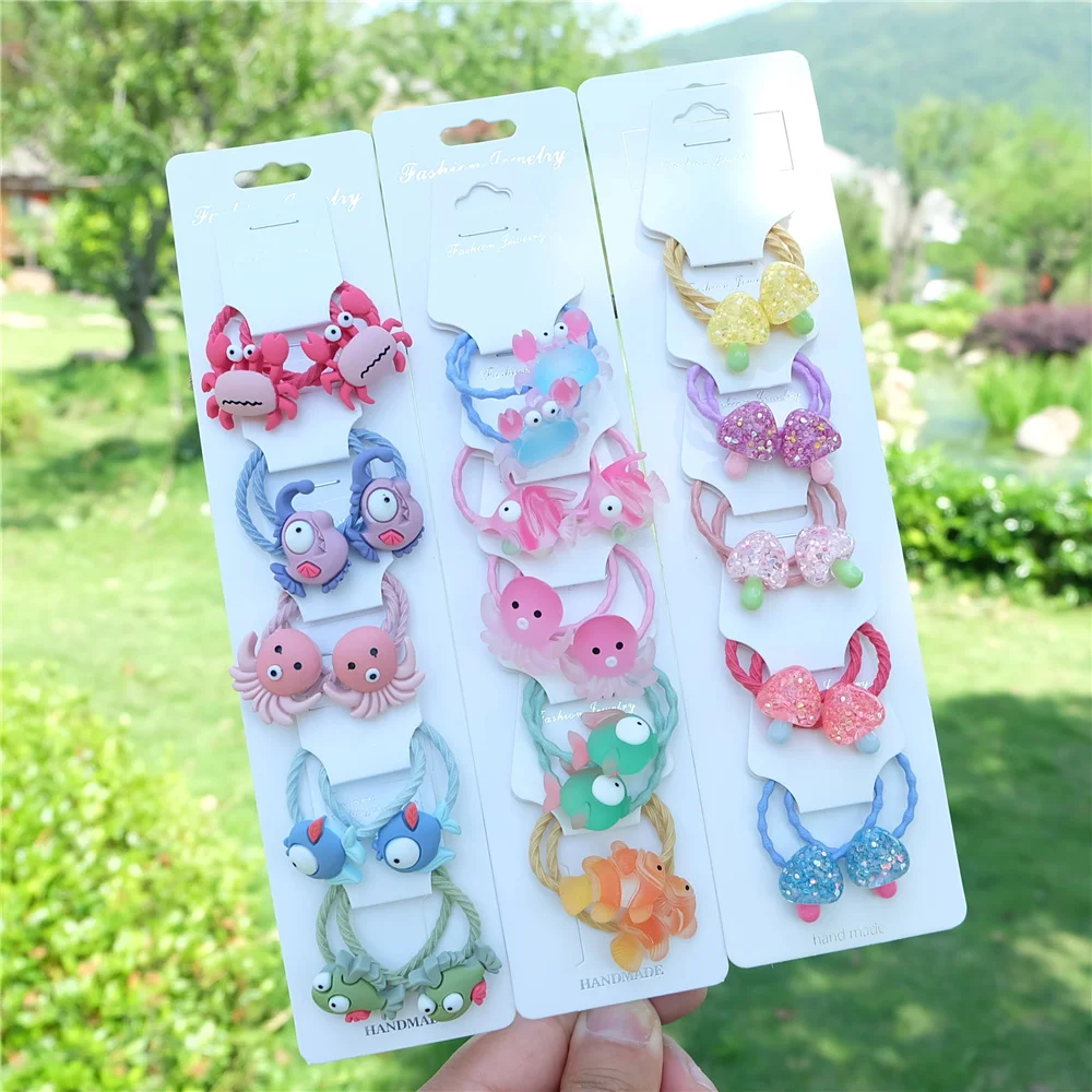 10 шт./компл. с персонажами из мультфильмов для детей волос в форме цветка веревки