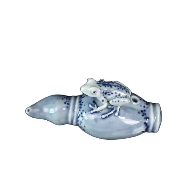 

Китайский фарфор, сине-белая лягушка, корень лотоса, капель