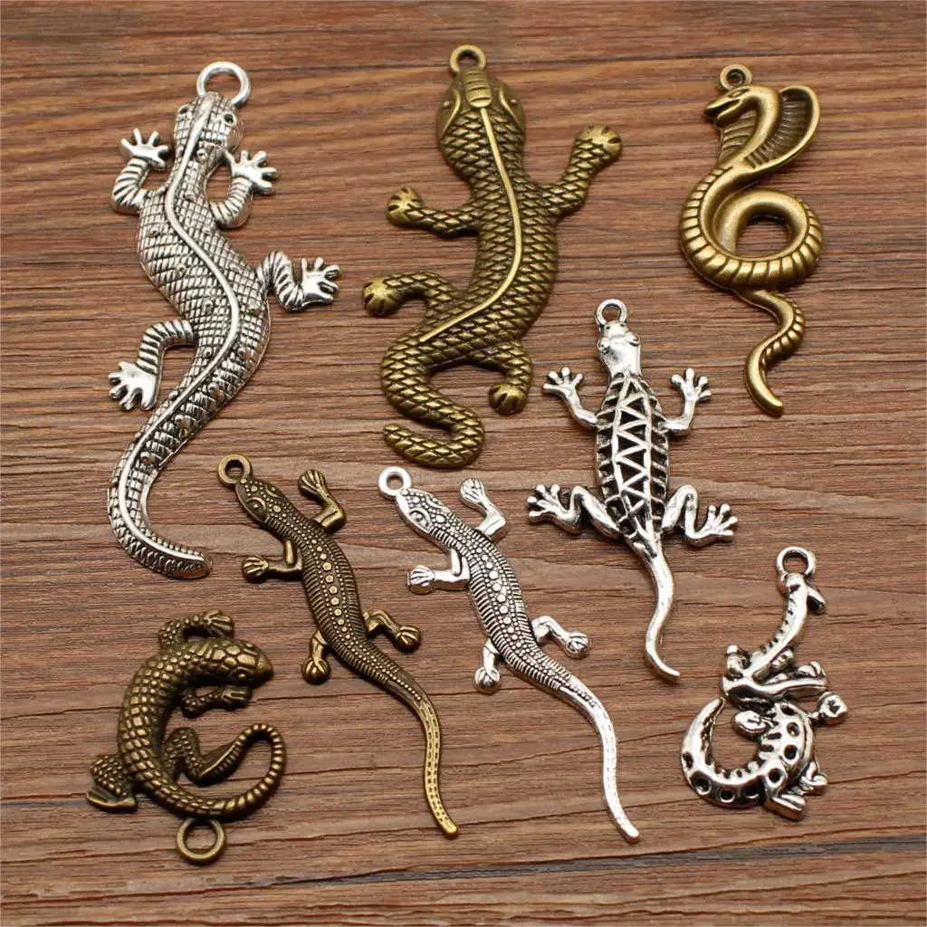 10 шт. ящерица ювелирных изделий Mix серьги в виде змеи Подвеска для