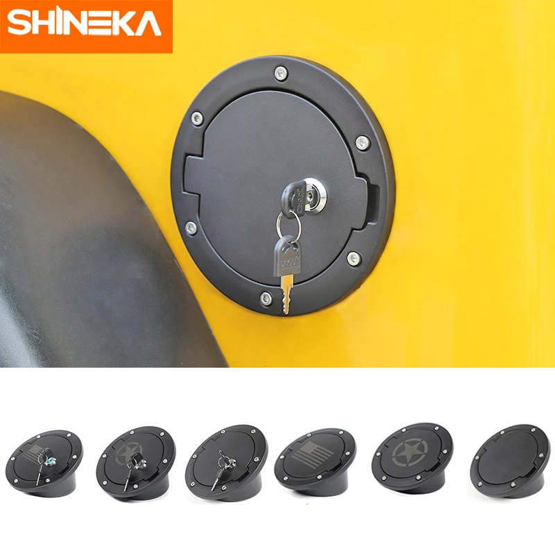 

SHINEKA Tank Covers For Jeep Wrangler TJ Car Oil Fuel Tank Cap With Key Lock Cover Accessories for Jeep Wrangler TJ 1997-2006