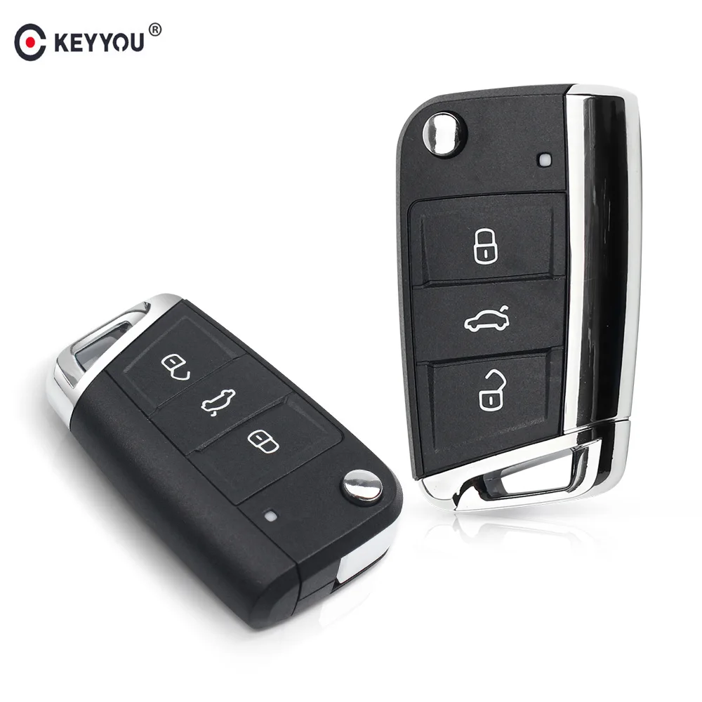 KEYYOU 3 кнопки Замена дистанционного ключа чехол для VW Volkswagen Golf 7 MK7 Skoda Seat Passat Leon Octavia