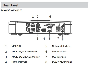 

Dahua 4K 4 Channel XVR5104C-4KL-X Smart 1U Digital Video Recorder H.265+/H.265 HDMI p2p Dahua XVR for cctv ip system