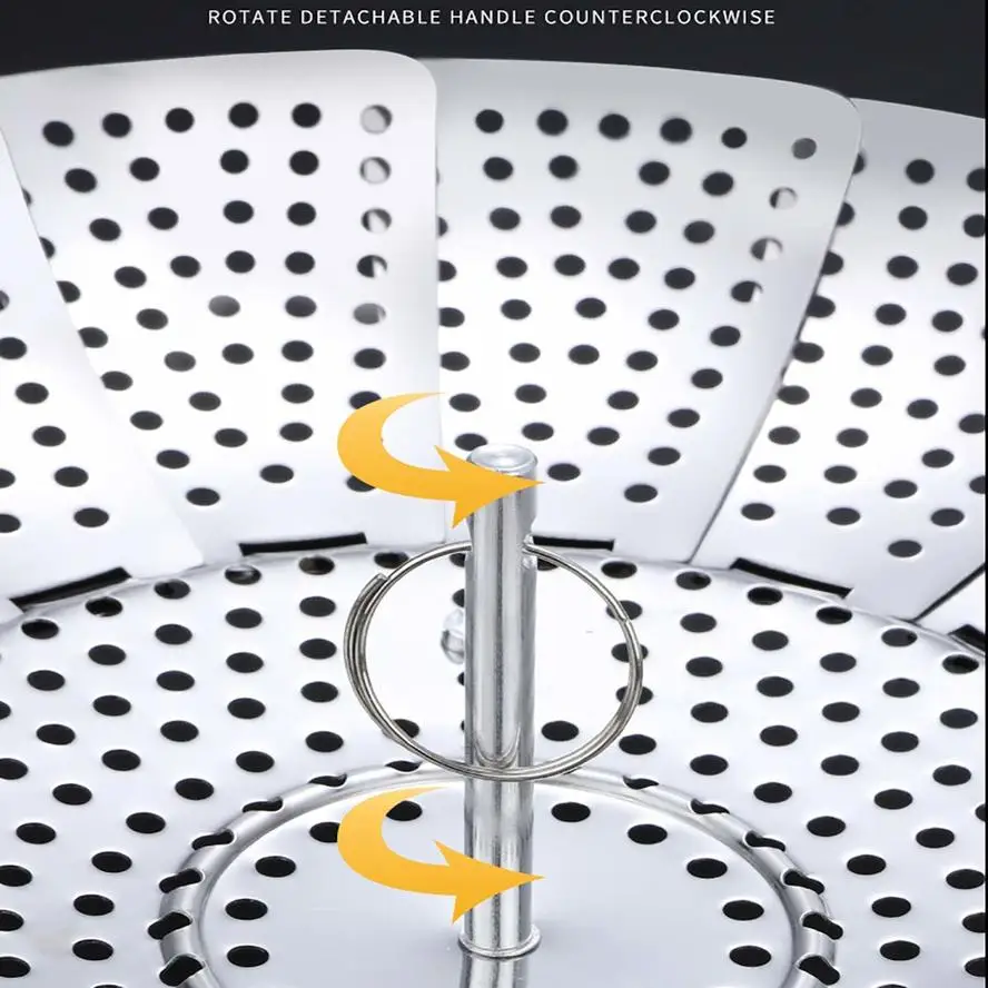 Корзина для пароварки овощей 100% Премиум нержавеющая сталь (14 23 см) складной