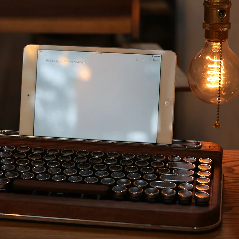 Механическая Bluetooth клавиатура PENNA в стиле ретро 85 клавиш Cherry MX Swift Keyclick Steam Punk