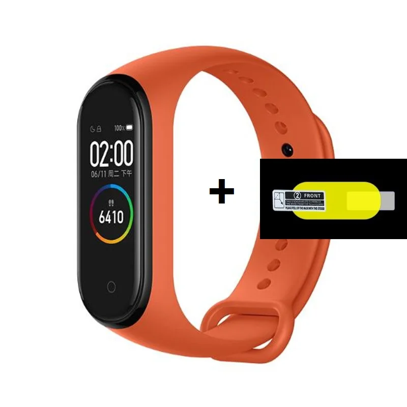 Браслет Mi Band 4 ремешок Mi Band 3 спортивный ремешок на запястье силиконовый браслет для браслета 3 группа 4 браслет Miband 3 4 ремешок - Цвет: with m3film