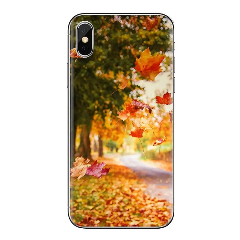 For Xiaomi Mi4 Mi5 Mi5S Mi6 Mi A1 A2 5X 6X 8 9 Lite SE Pro Max Mix 2 3 2S Silicone Cases Wonderful Scenery the falling leaves |