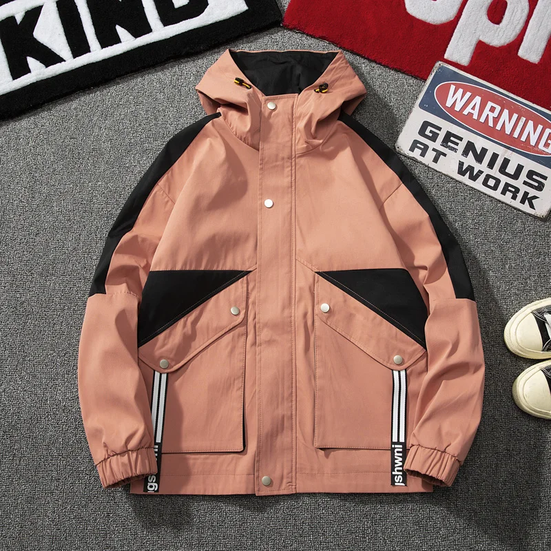 

Men's casual spring and autumn fashion jacket 2020 new listing hooded jacket zipper shirt Korean style trendy personality jacket