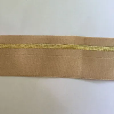 Fold beigebotgold Блестящие плоские резинки с высокой плотностью, 4 см, золотые, серебряные, складывающиеся на резинке, 40 мм, DIY, Швейные аксессуары для одежды, брюк, 1 м - Цвет: Fold beigebotgold