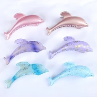 2pcsset cartoon dolphin shape hair claws clips women 11cm big crab barrettes girls ponytail holder hair clamps hair accessories
