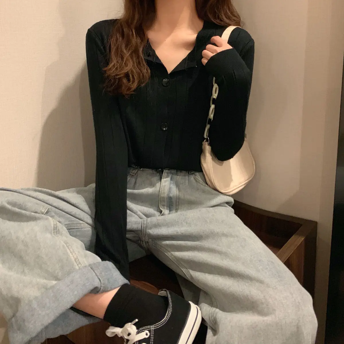 Женские свитера кардиган Осенний мягкий свитер Женский Свободный Повседневный