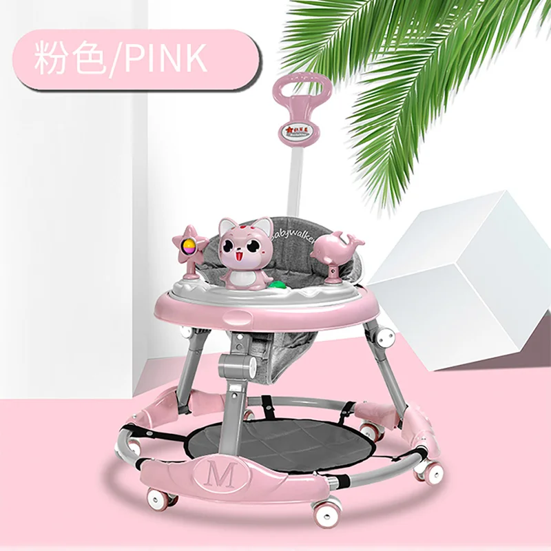 IMBABY ходунки для малышей 6-Регулировка скорости мульти-Функция с защитой от падений, анти-O-ноги Для мужчин и Для женщин ходунки для малышей Walker - Цвет: Розовый