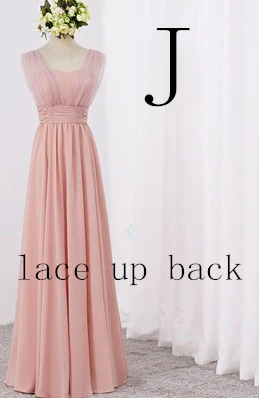 J lace up back Vestidos de festa vestido longo para casamento, новые шифоновые платья для подружек невесты, 10 стилей, большие размеры, недорогие платья для гостей, W4302 - Цвет: J lace up back