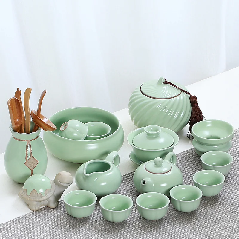 

JIEWU Ru Kiln Ceramic Tea Wash High Temperature Resistant Tea Set Ware 2021 Office Household Kitchen Utensils Bowl Accessorie