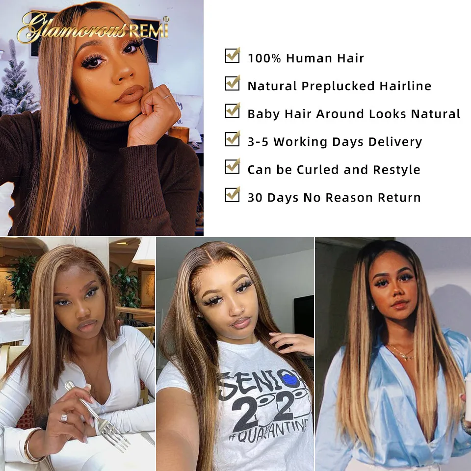 Прямые парики на сетке спереди для черных женщин бразильский медовый светлый