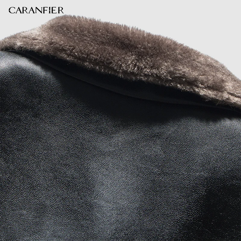 CARANFIER, новинка, зимняя мотоциклетная мужская кожаная куртка, Мужская ветровка, Куртки из искусственной кожи, мужская верхняя одежда, теплая бейсбольная куртка из искусственной кожи, Размер 4XL