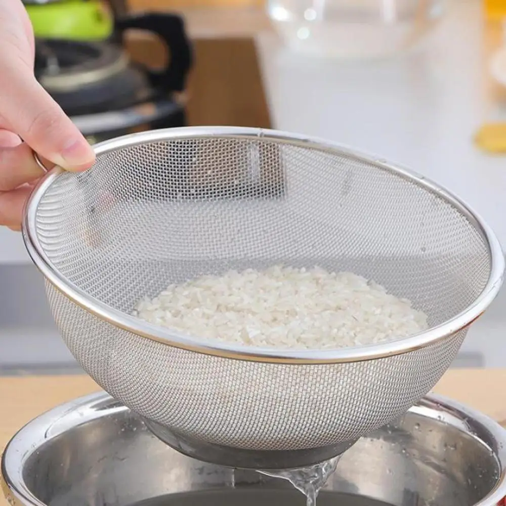 Нержавеющая сталь Кухня сливная корзина Серебряный Еда фильтр дуршлаги рис бобы
