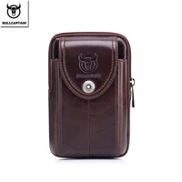 bullcaptain leather retro mens belt bag travel belt bag wearable belt belt bag mobile phone belt bag