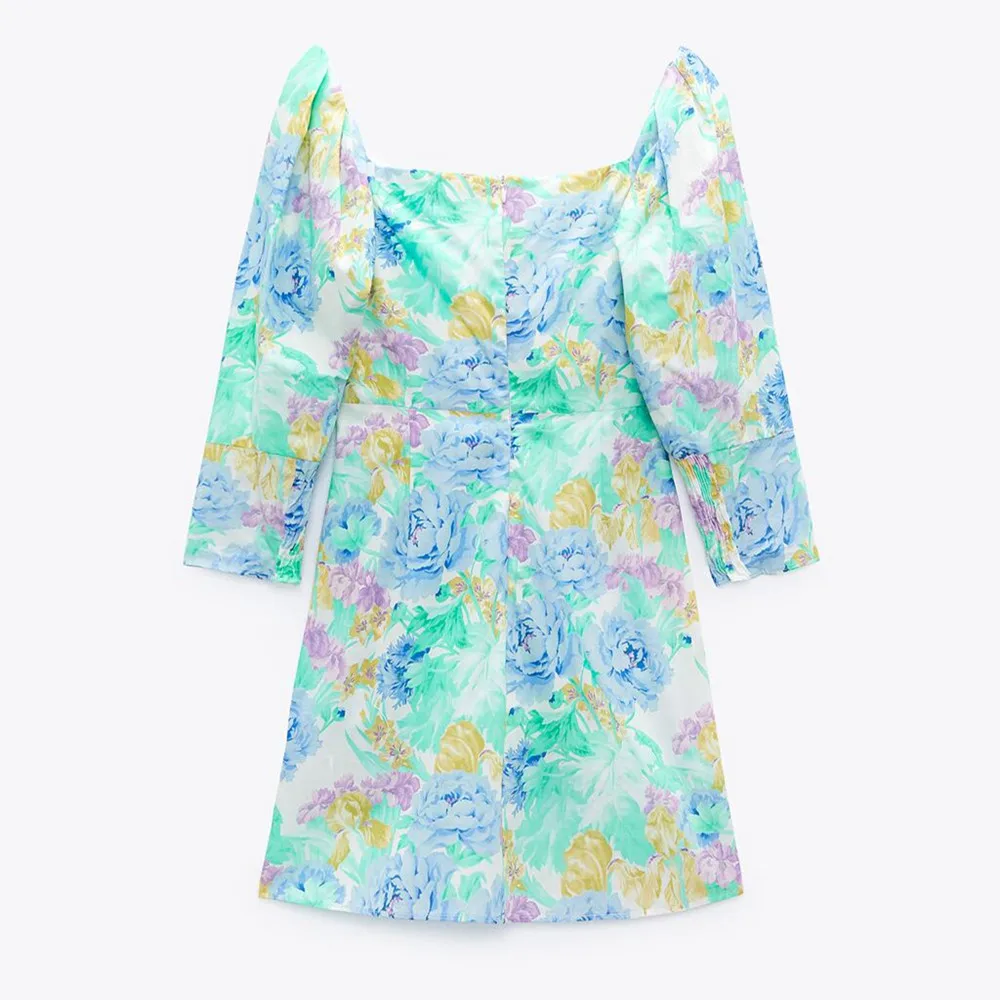 

2021 ZA summer New Fashion Women's floral printed poplin waist dress RA 2920266 2920/266