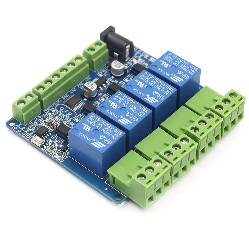 Modbus RTU 4 пути релейный модуль DIY STM8S103 системы 4 дорожный вход 485 связи