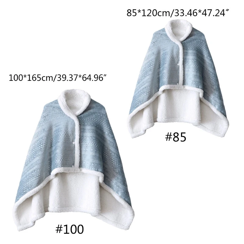

Warm Soft Flannel Blanket Shawl Wrap Plush Wearable Throw Cape for Women Men Winter Warm Office Nap Sleeping