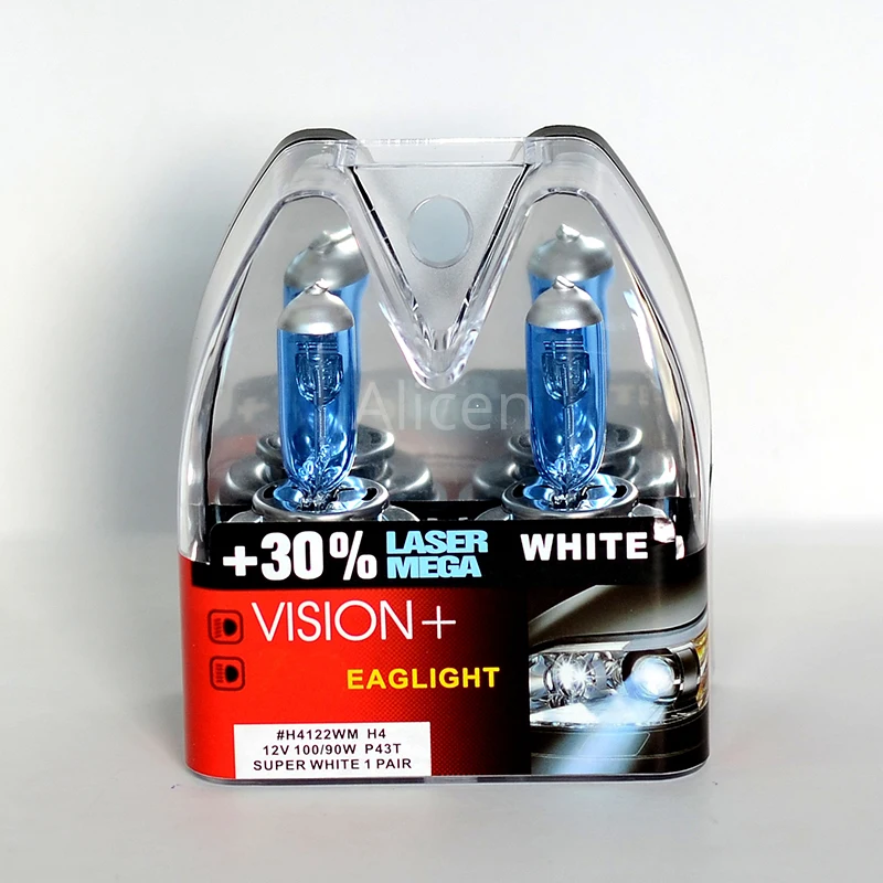 100 Вт 12 в супер лампы белого цвета H7 Racing Vision + 30% больше яркости авто фары Hi/lo