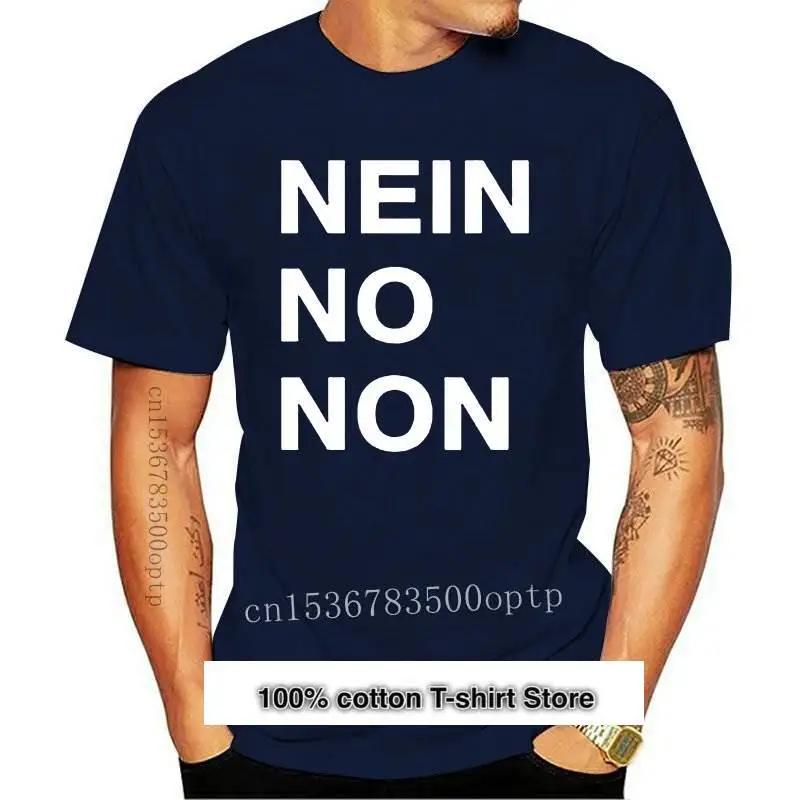 

Nein-Camiseta de manga corta para hombre, camiseta informal de buena marca a la moda, de talla grande 3XL, con cuello redondo