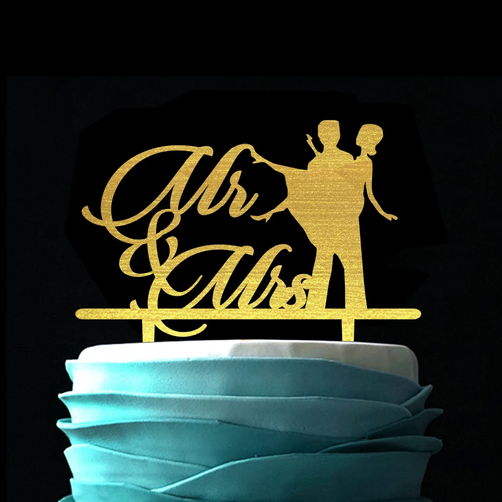 Персонализированный Топпер для торта Mr и Mrs деревянный Свадебный с монограммой