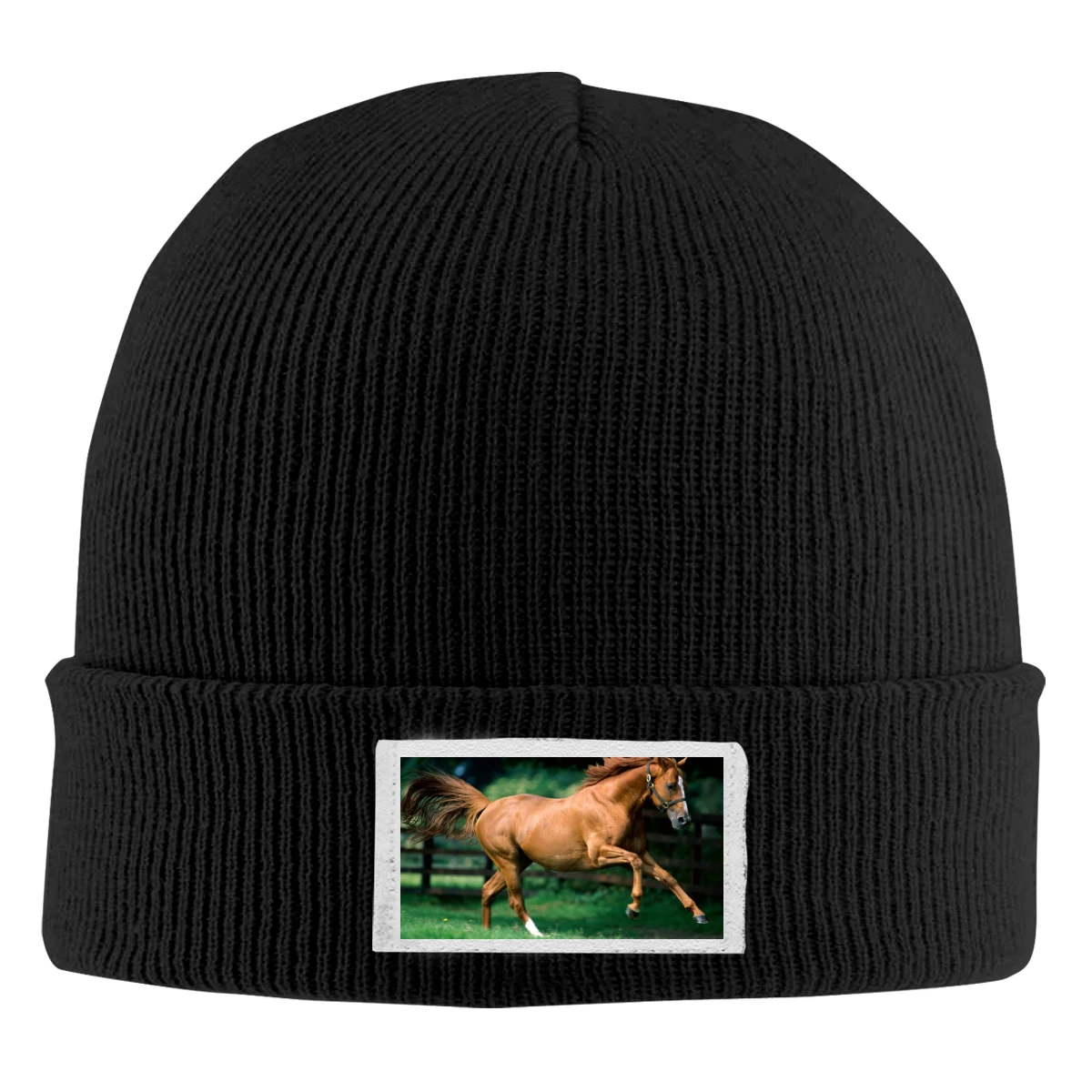 

Зимняя женская шапка с надписью «Horse A», индивидуальные шерстяные шапки, вязаные шапки