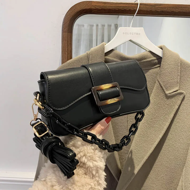

2020 Chain PU Leather Crossbody Bags For Women Designer Lady Handbags And Purses Sac Femme Shoulder Bag Female Messenger Bag