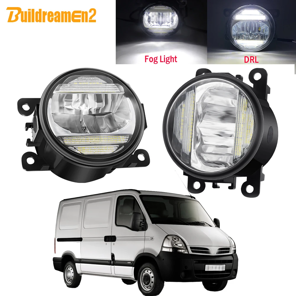 

2in1 передний бампер автомобиля светодиодный туман светильник сборки Дневной ходовой огонь DRL 30 Вт 8000LM 12V для Nissan Interstar 2002-2010